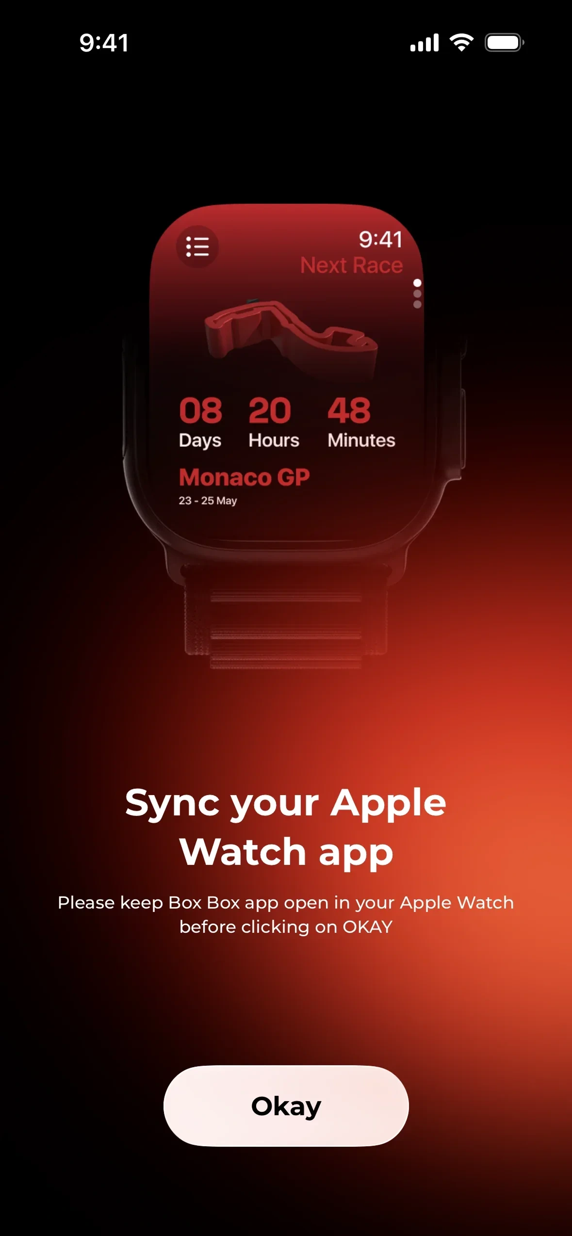 Box Box Club app: pairing as one step