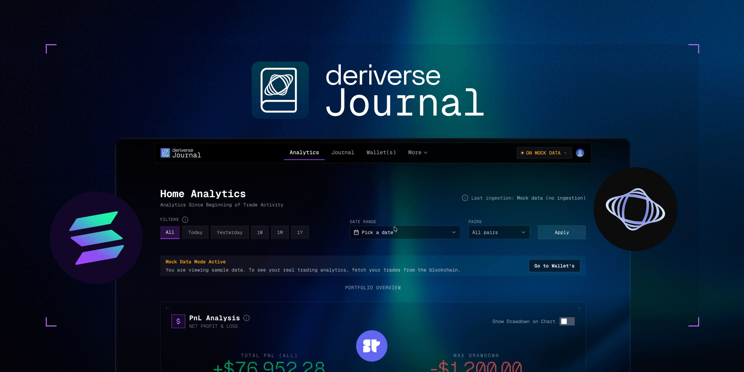 Deriverse trading analytics dashboard