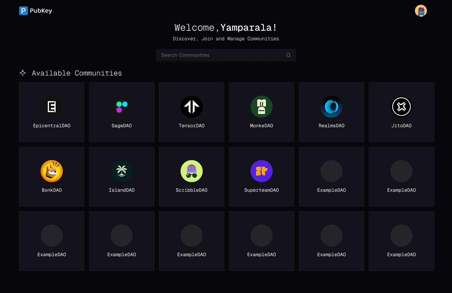 Improved Pubkey community discovery interface