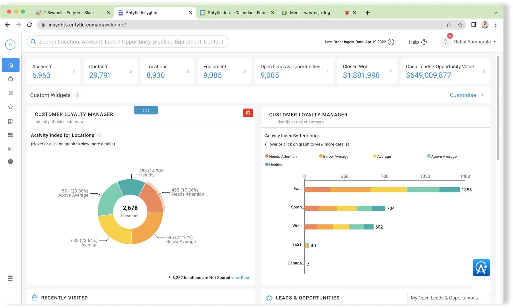 An early dashboard direction from the first iteration